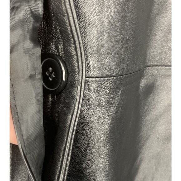NEW Excelled Collection Plus Sz 1X Black Leather Mid Length Jacket Coat NWT - Picture 4 of 9